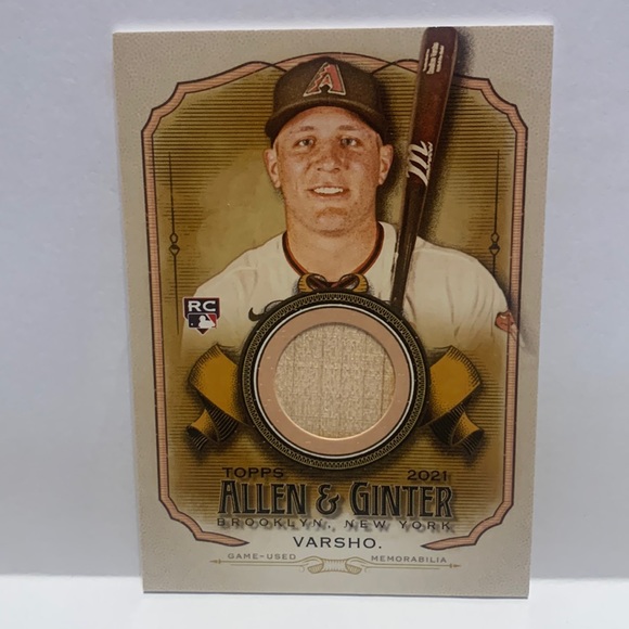 2021 ALLEN & GINTER RC RELIC DAULTON VARSHO DIAMONDBACKS AGA-DV (MISC7) - Picture 1 of 2